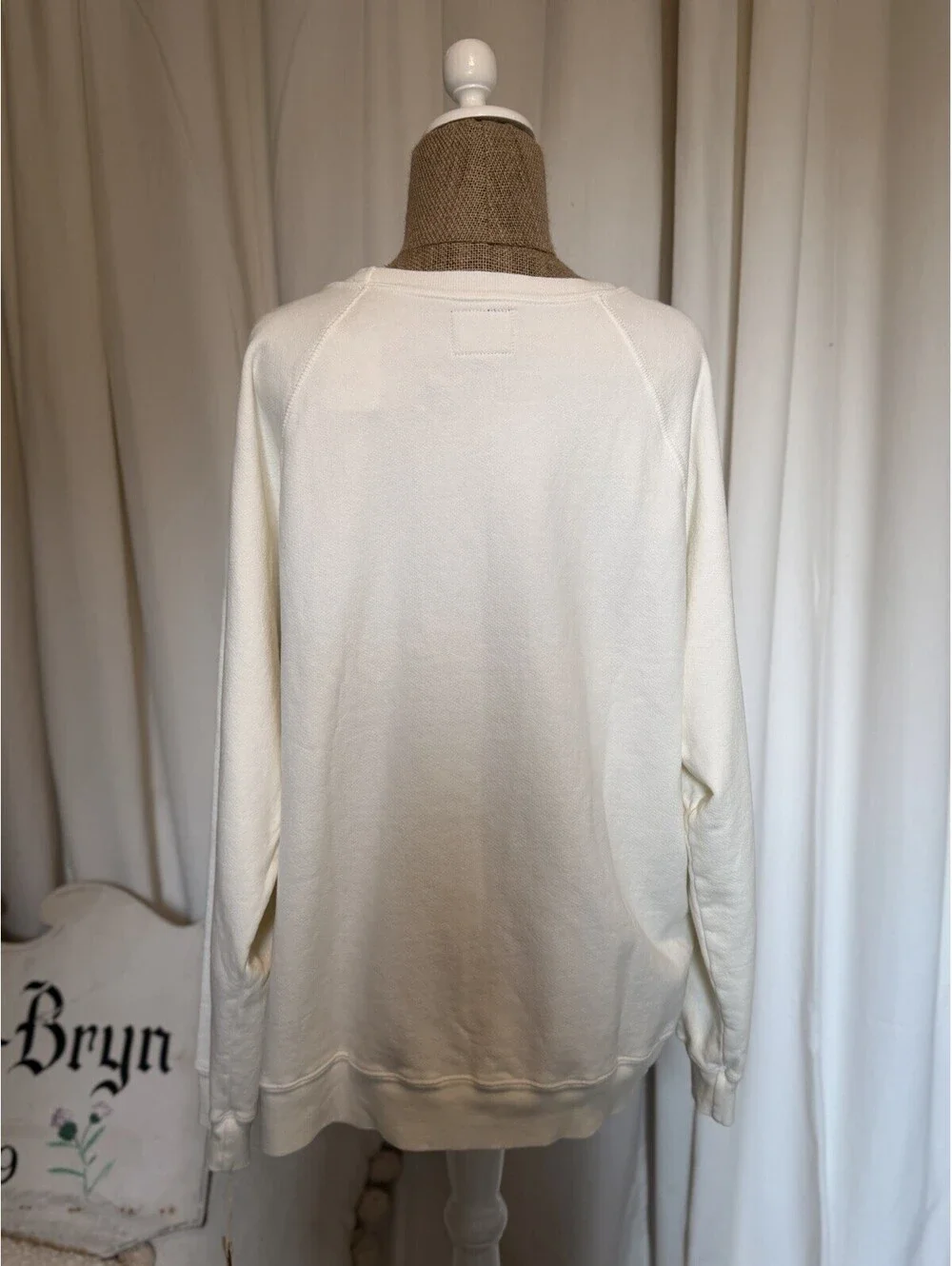 Free People Retrobrand California Classic Crewneck Oversized Sweatshirt, Cream